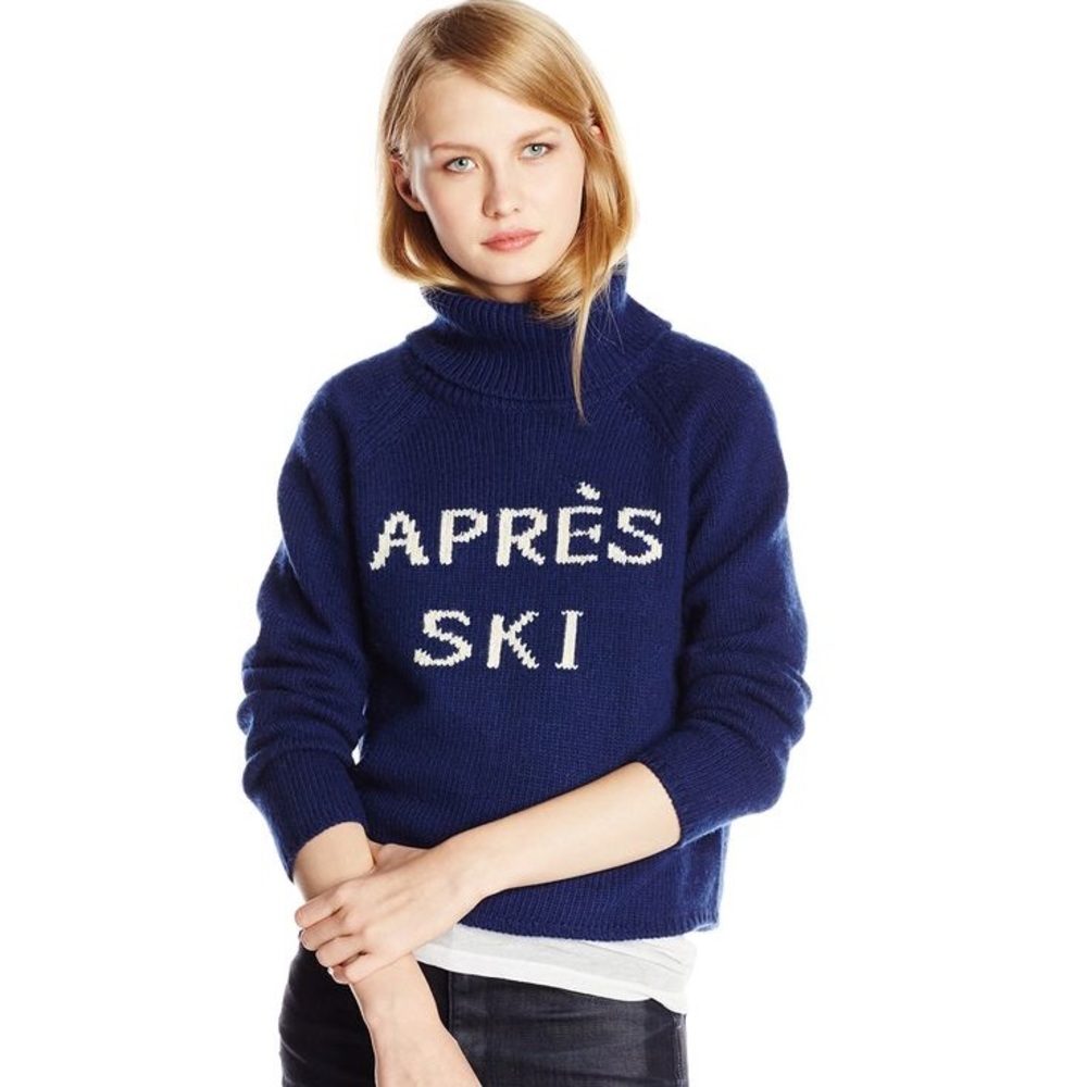 Apres Ski Turtleneck Sweater, XS, navy blue